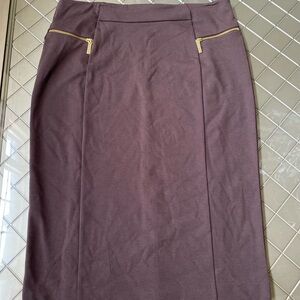 Michael Kors Brown Midi Skirt with Gold Accents